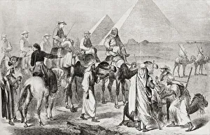 Victorian Tourists At The Pyramids Of Giza, Egypt In The Nineteenth Century Victorian Tourists At The Pyramids Of Giza, Egypt In The Nineteenth Century
