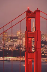 View From Golden Gate National Recreation Area Golden Gate Bridge With City Of San View From Golden Gate National Recreation Area Golden Gate Bridge With City Of San