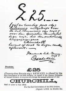 Wanted Dead Or Alive Poster For Escaped Prisoner Of War Churchill During Boer War Wanted Dead Or Alive Poster For Escaped Prisoner Of War Churchill During Boer War